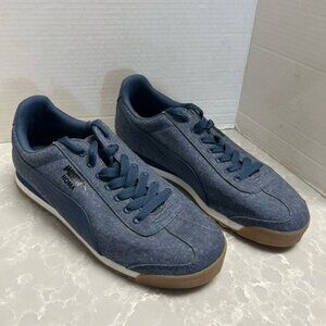 Puma Roma Waxed Denim Sport Life Style Casual sneaker 357629-01 Mens SZ 11